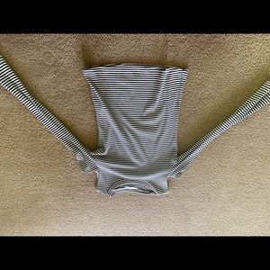 Black and white cutout shoulder top